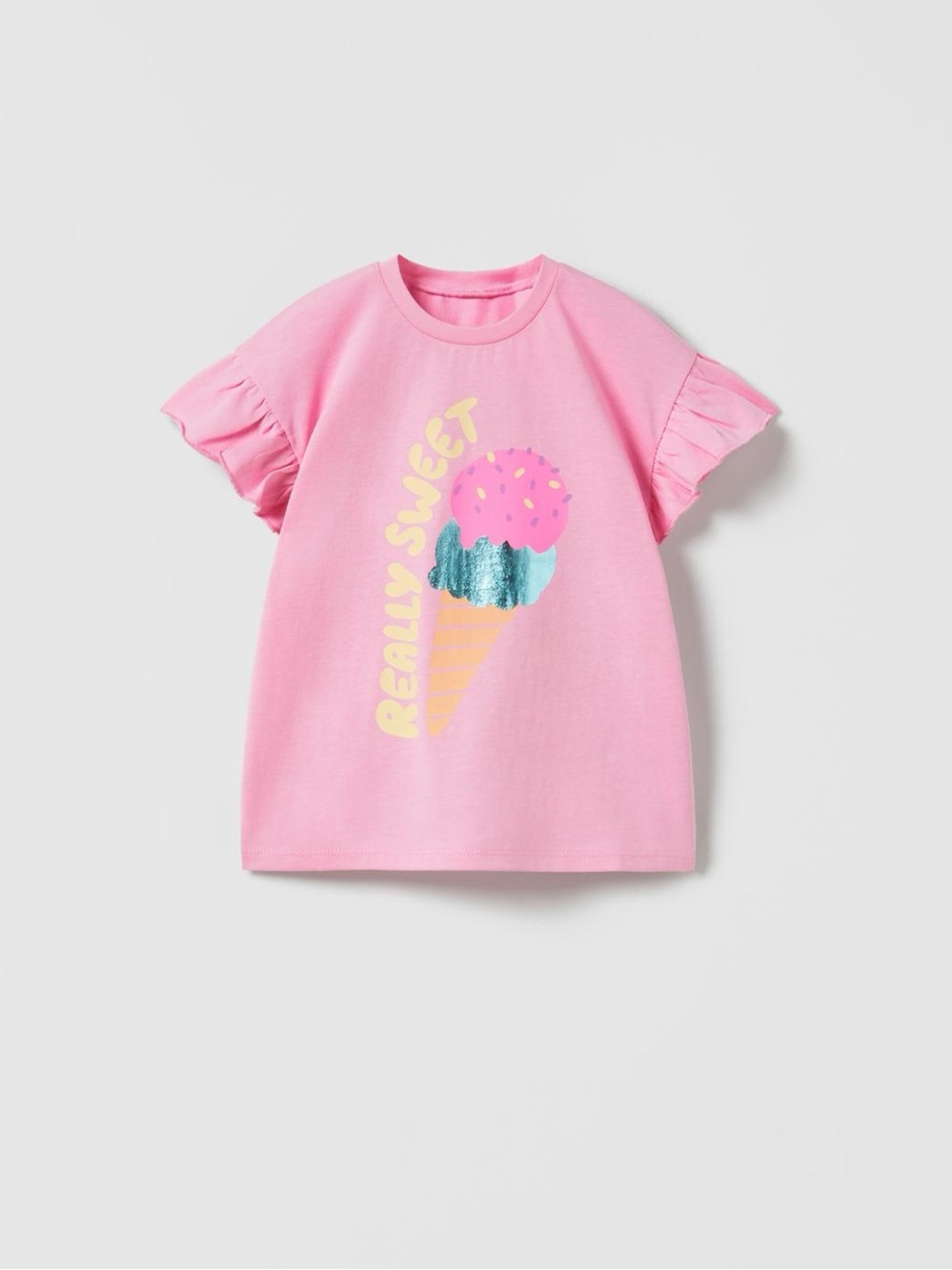 NWT Zara 12-18m ruffle sleeve ice cream sprinkle shirt top cotton